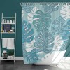 Blue Monstera Leaf Shower Curtain | Botanical Tropical Plant | Home Bathroom Decor | Nature Theme | House Warming Gift