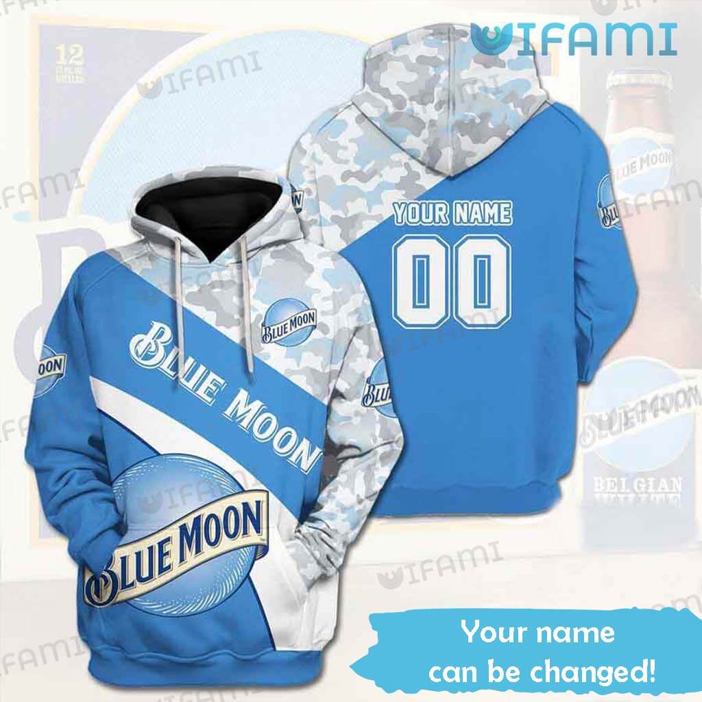 Blue Moon Beer Custom Name All Over Print 3D Hoodie Gift For Beer Lovers
