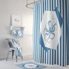 Blue Octopus Shower Curtain Set with Oceanic Bath Decor
