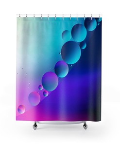 Blue Ombre Water Droplets Shower Curtain | Modern Bathroom Decor | Raindrop Design | Luxury Shower Curtains