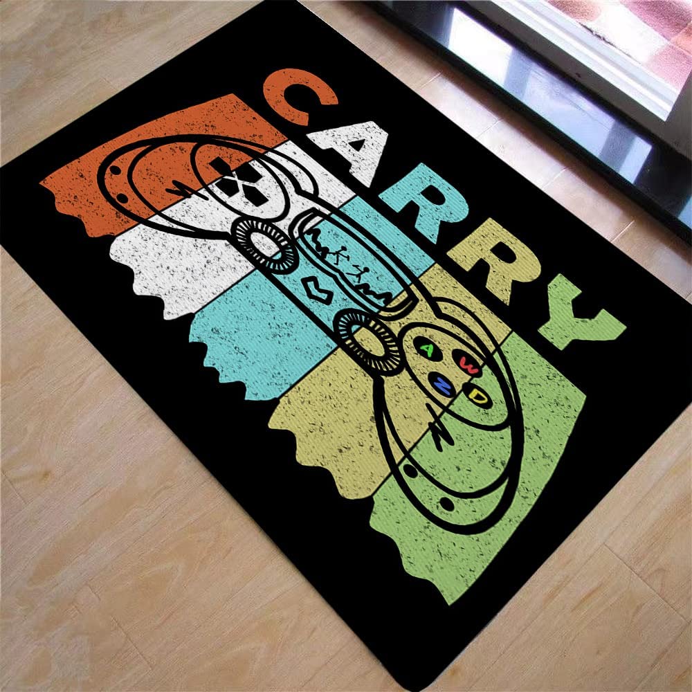 Blue Patterned Gamer Gamepad Controller Area Rug for Room Decor - Image 3