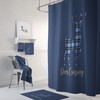 Blue Plaid Deer Shower Curtain with Rustic Bath Set