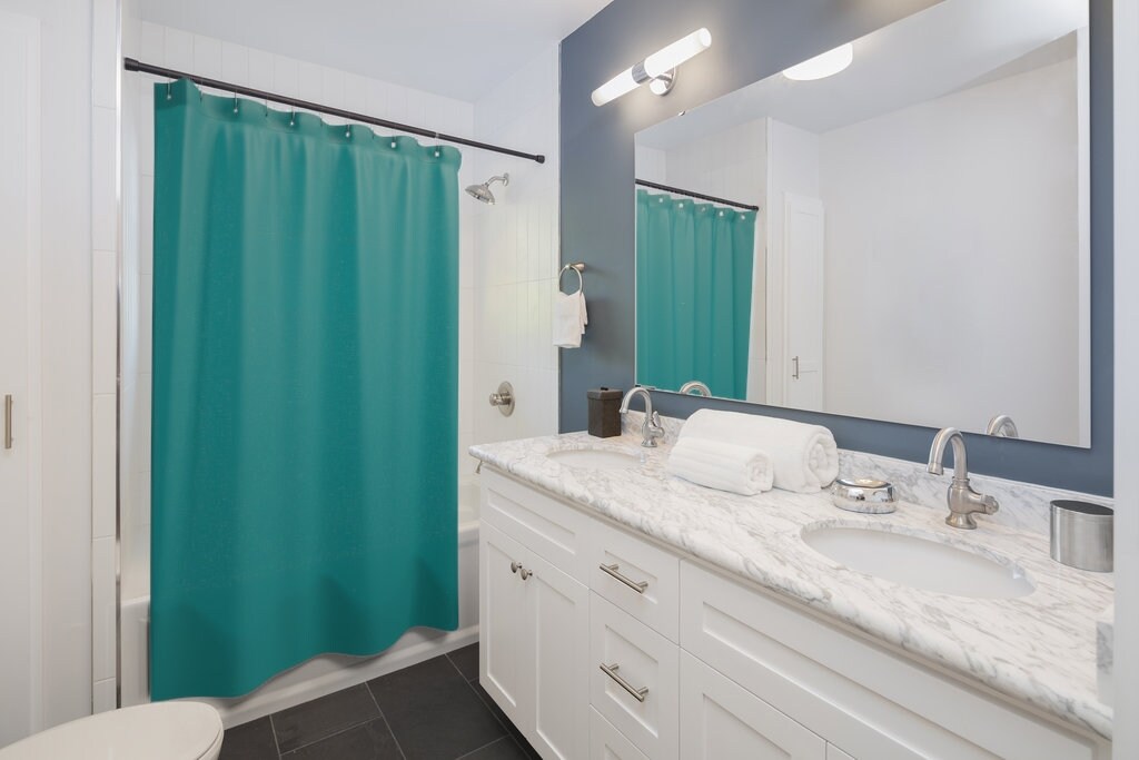 Blue Shower Curtain Set | Bathroom Accessories | Bathroom Curtain | Colorful Shower Curtains - Image 3
