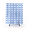 Blue Spirals Shower Curtain | Contemporary Bathroom Decor | College Dorm Bath Accessory | Unique Shower Curtains