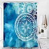 Blue White Mandala Shower Curtain, Star Watercolor Graphic Design Bathroom Decoration, Housewarming Gift Idea