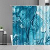 Blue White Marble Shower Curtain | Contemporary Bathroom Decor | Luxury Shower Curtains