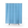 Blue and Blue Retro Mid Century Modern Shower Curtain for MCM Bathroom