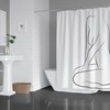 Body Positive Black and White Nude Outline Shower Curtain Female Home Decor | Girly Bathroom