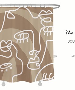 Bohemian Abstract Arts Shower Curtain, Waterproof Washable with Hooks, Custom Sizes Available