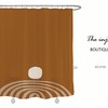 Bohemian Abstract Brown Shower Curtain, Waterproof Washable Bath Decor with Hooks, Custom Sizes Available