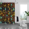 Bohemian Abstract Shower Curtain with Optional Matching Towels and Mat for Unique Bathroom Decor