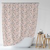 Bohemian Botanical Shower Curtain, Pink Roses Bath Curtain, Waterproof Durable Nature Print, Flowers Decor 74x71 in