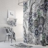 Bohemian Floral Shower Curtain Set for Bathroom Decor