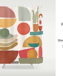 Bohemian Multicolor Shower Curtain - Customizable Designer Print Shower Curtain for Modern Bathroom Decor