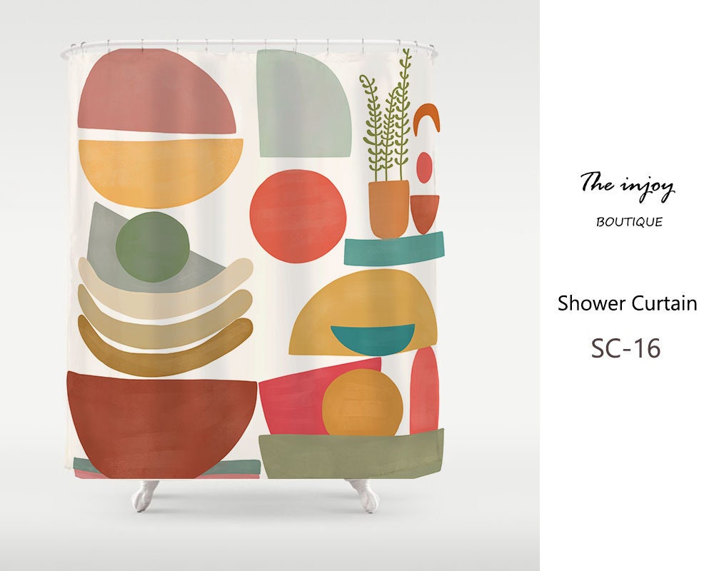 Bohemian Multicolor Shower Curtain - Customizable Designer Print Shower Curtain for Modern Bathroom Decor