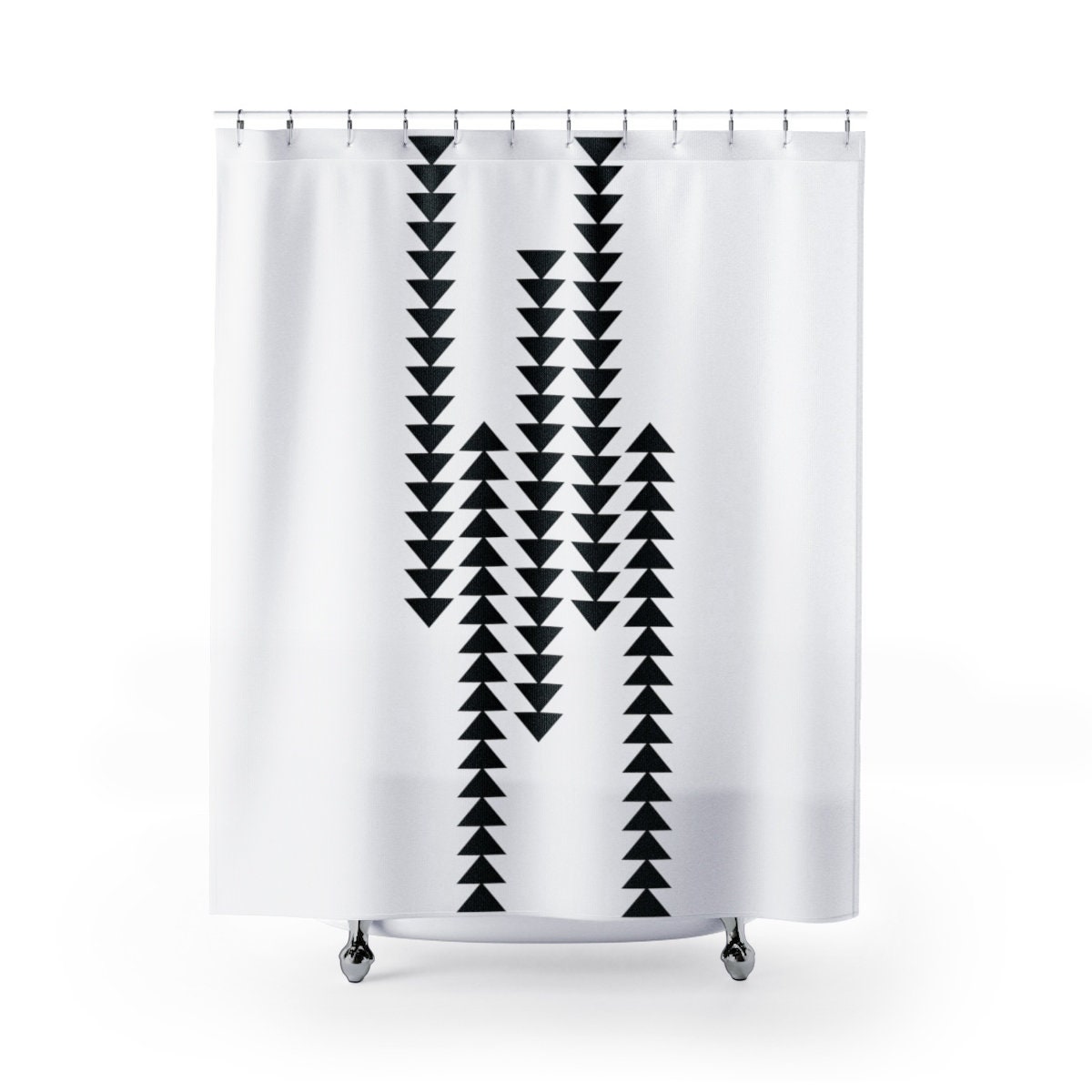 Bohemian Tribal Triangle Pattern Shower Curtain, Bring a Chic and Rustic Touch to Your Bathroom Decor - Image 3