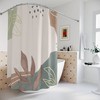 Boho Abstract Flowers Shower Curtain or Mat, Modern Orange, Lake Designer Curtain, Bathroom Curtain