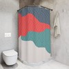 Boho Abstract Japanese Circles Shower Curtain or Mat, Modern Pal Minimal, Contemporary Design, Bathroom Curtain