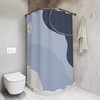 Boho Abstract Pattern Shower Curtain or Mat, Modern Blue Gold, Contemporary Art, Bathroom Curtain, Decoration