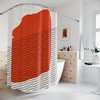 Boho Abstract Red Circle Shower Curtain or Mat, Modern Pal Minimal, Decoration - Luxury Shower Curtains