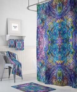 Boho Abstract Shower Curtain with Stylish Design Options