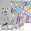 Boho Batik Blocks Shower Curtain with Optional Bath Mat and Towels for Unique Bathroom Decor