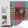 Boho Batik Elephant Shower Curtain with Customizable Bath Mat and Towel Options for Boho Bathroom Decor