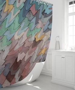 Boho Beach Sand Shower Curtain Abstract Decor with Travel Shower Curtain Print