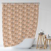 Boho Botanical Shower Curtain, Waterproof Durable Bath Curtain, Orange Roses Flowers Print, Nature Decor 74x71 in