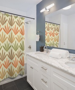 Boho Botanical Shower Curtain with Vintage Touch, Perfect for a Stylish Bath Decor