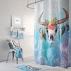 Boho Chic Bull Skull Shower Curtain with Vintage Bathroom Shower Curtains Print