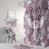 Boho Chic Elephant Shower Curtain for Kids Bathroom
