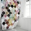 Boho Chic Mermaid Scales Shower Curtain with Unique Design Options for Kids Bathroom