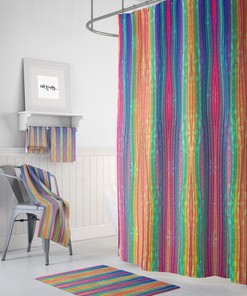 Boho Chic Shower Curtain | Boho Maximalist Bathroom Decor with Restroom Shower Curtain Print