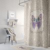 Boho Chic Shower Curtain , Sparking Butterfly, Optional Bath Mat Bathroom Set Gypsy Spirit