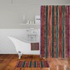 Boho Chic Shower Curtain with Batik Stripes and Optional Bath Mat and Towels