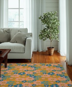 Boho Dorm Decor for College Girls - Personalized Retro 70s Rug with Style 70s Decor