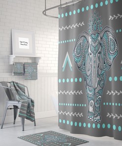 Boho Elephant Shower Curtain with At Home Shower Curtains Print