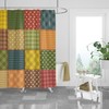 Boho Faux Patchwork Shower Curtain Optional Towels and Mat with Shower Curtain Ideas Print