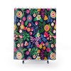 Boho Floral Shower Curtain, Scandinavian Inspired Bathroom Decor, Vintage Bath Accessory