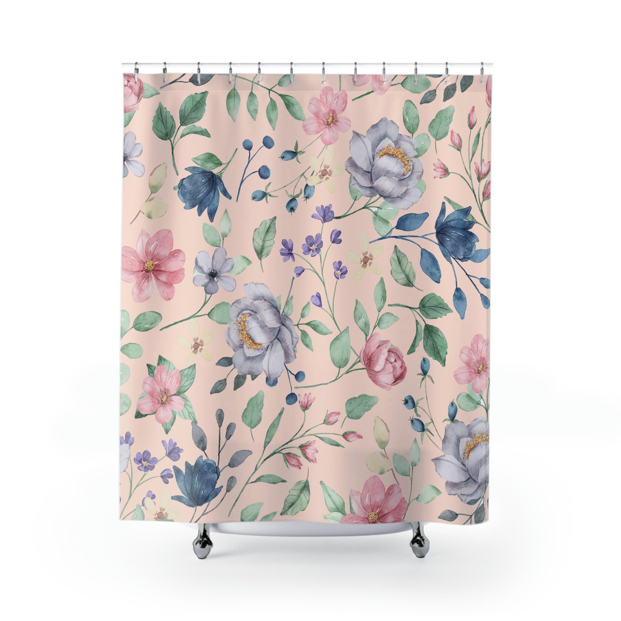 Boho Floral Shower Curtain with Cute and Colorful Touch - Image 2