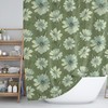 Boho Green Botanical Floral Shower Curtain / Bathroom Accessories / Modern Bath Design