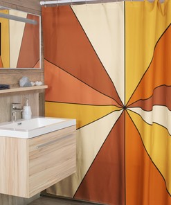 Boho Groovy Shower Curtain, Funky 60's 70's Hippie Bathroom Accessory, Retro Curtain for Unique Touch