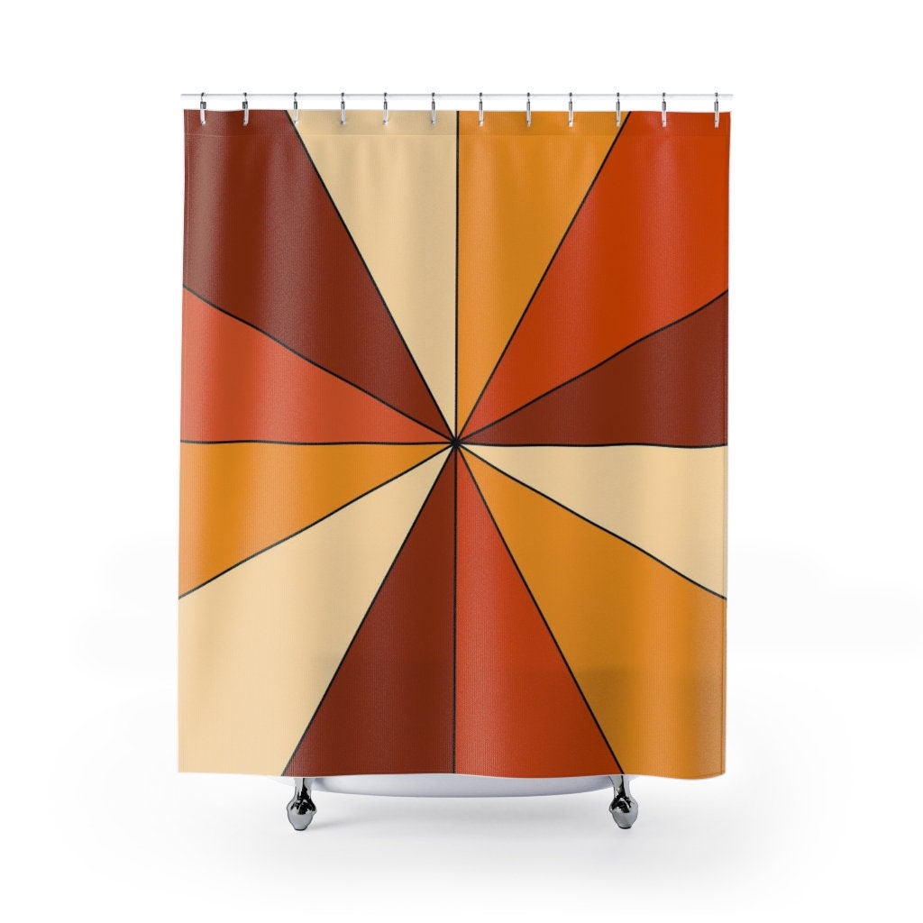 Boho Groovy Shower Curtain, Funky 60's 70's Hippie Bathroom Accessory, Retro Curtain for Unique Touch - Image 2