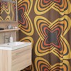 Boho Groovy Shower Curtain, Hippie Inspired Retro Bathroom Decor, Unique Bathroom Accessory