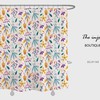 Boho Home Decor Shower Curtain with Floral Flowers and Customizable Sizes