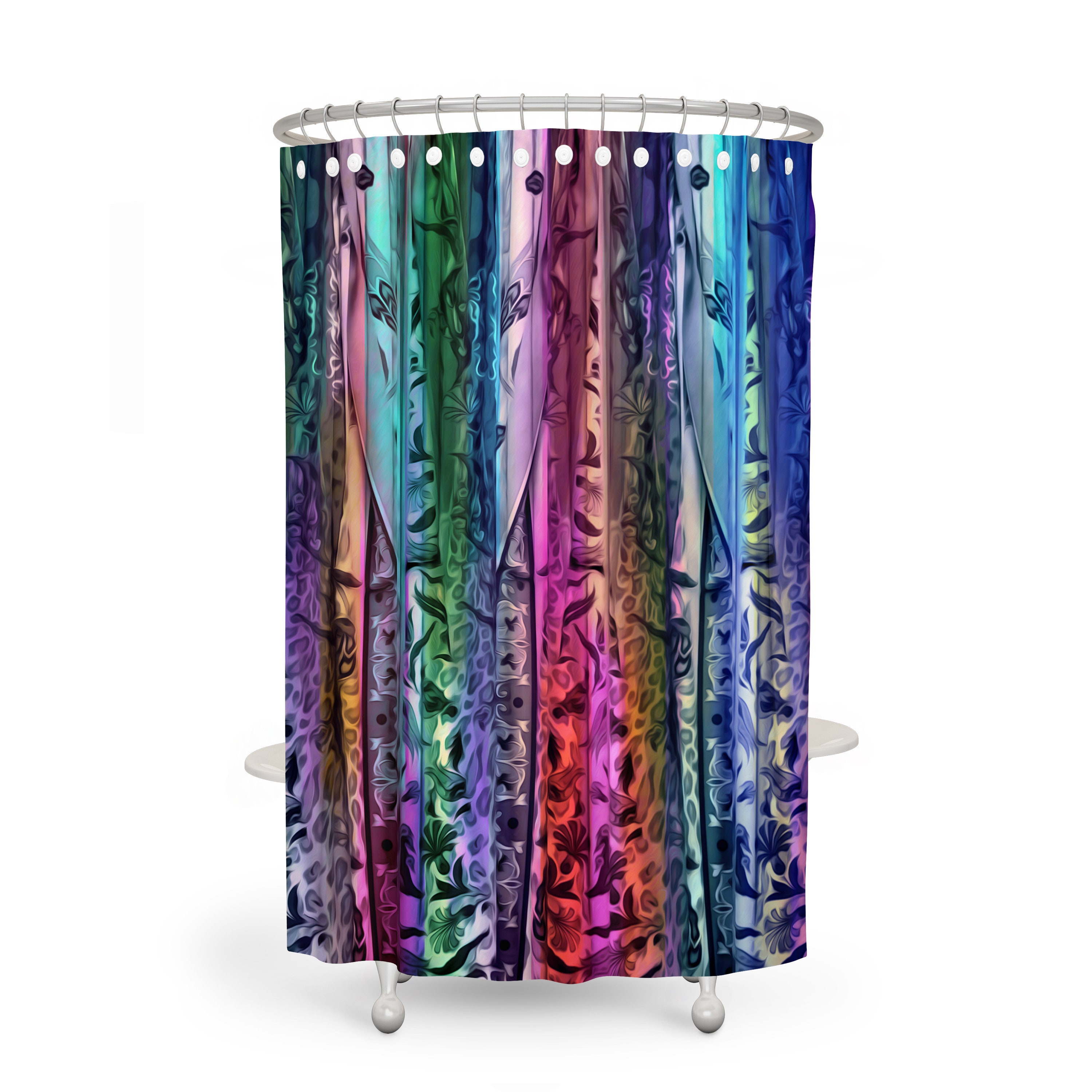 Boho Kissed Shower Curtain Optional Bath Towels, Bath Mats in Luxury Shower Curtains Print - Image 3