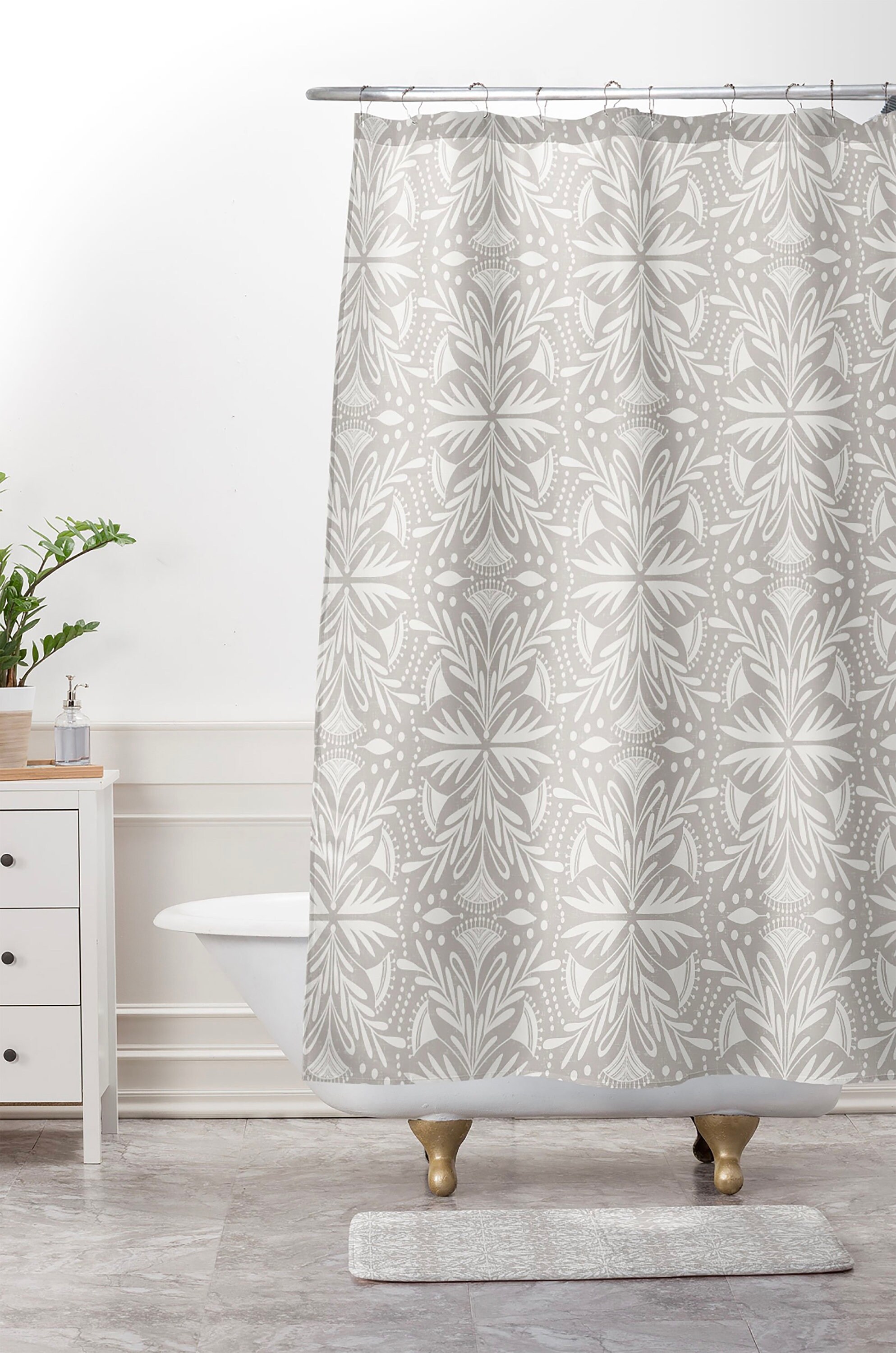 Boho Lenox Stone Beige Shower Curtain / Bathroom Decor / Vintage-Inspired