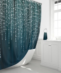 Boho Lights Shower Curtain, Unique Bohemian Bath Print, Modern Bathroom Accessories, Eclectic Home Decor Gift