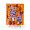 Boho Mushroom Shower Curtain, Groovy Hippie Bathroom Accessory, Vintage Tub Curtain